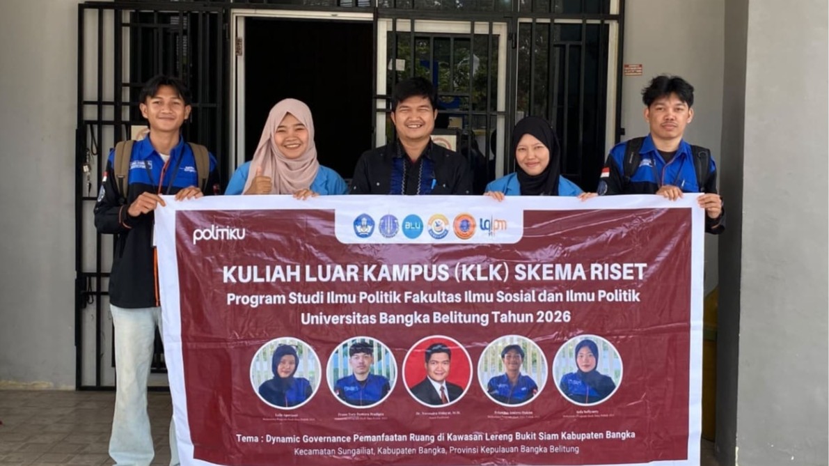 Mahasiswa Ilmu Politik UBB Telusuri Penanganan Penggalian Tanah di Lereng Bukit Siam